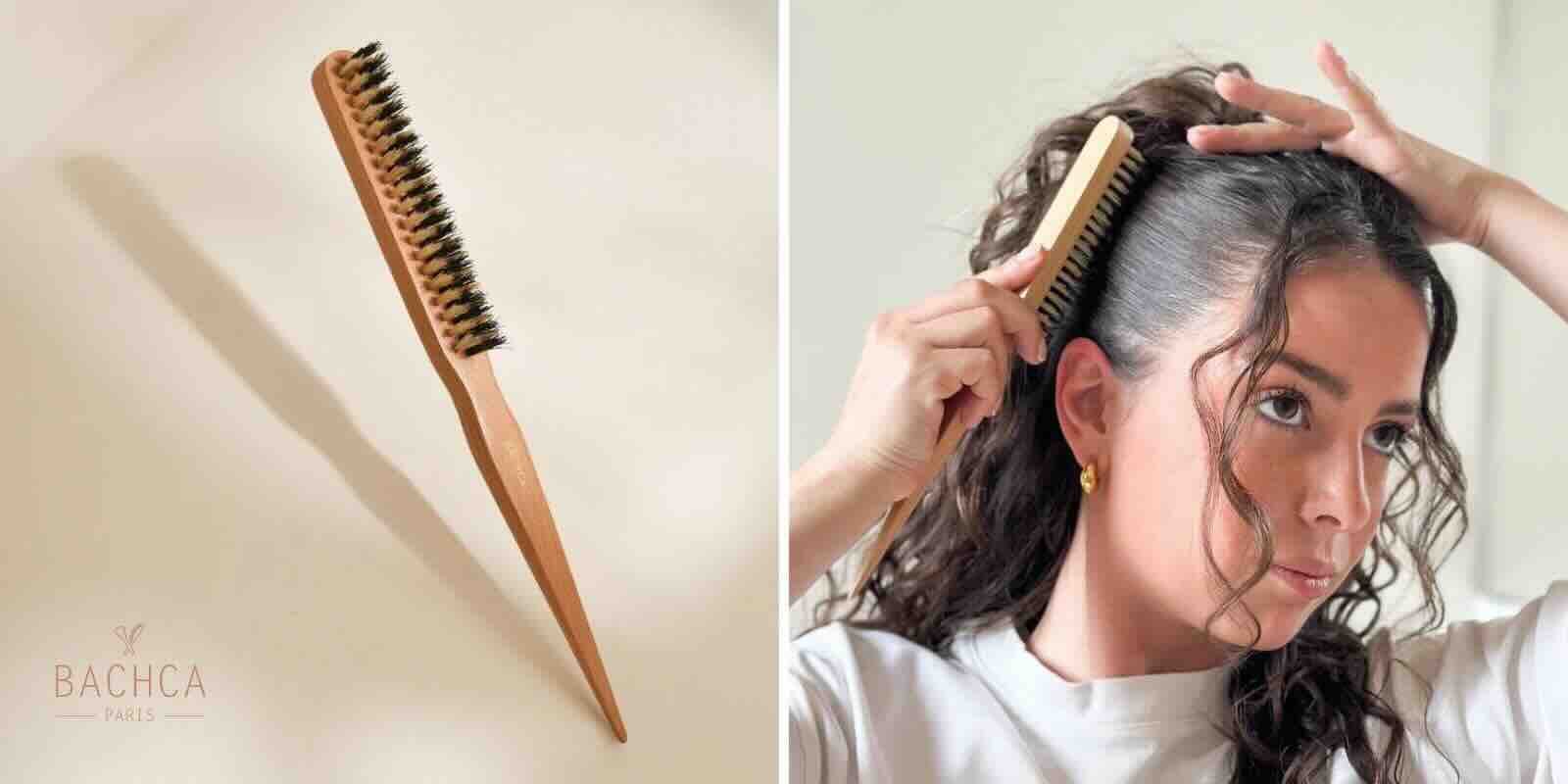 BACHCA Paris Slick Back Hairbrush in beech wood with natural boar bristles